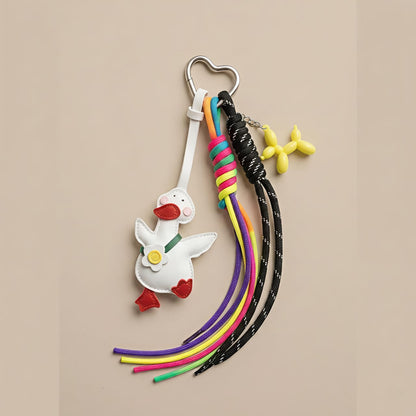 White Duck &amp; Balloon Dog Bag Charm