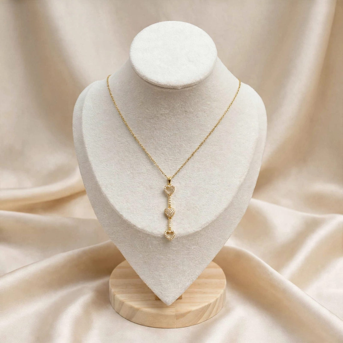 Golden Triple Love Drop Necklace