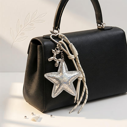 Silver Star Balloon Dog Bag Charm