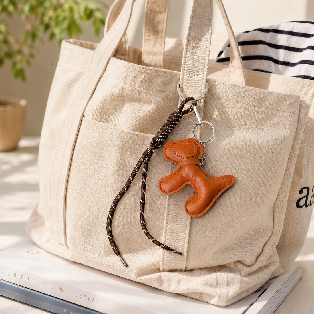 Brown Dog Bag Charm