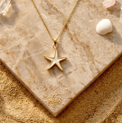 Pearl White Starfish Necklace
