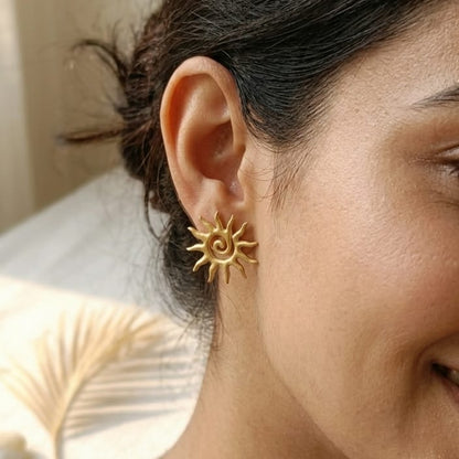 Sun Earrings Stainless Steel
