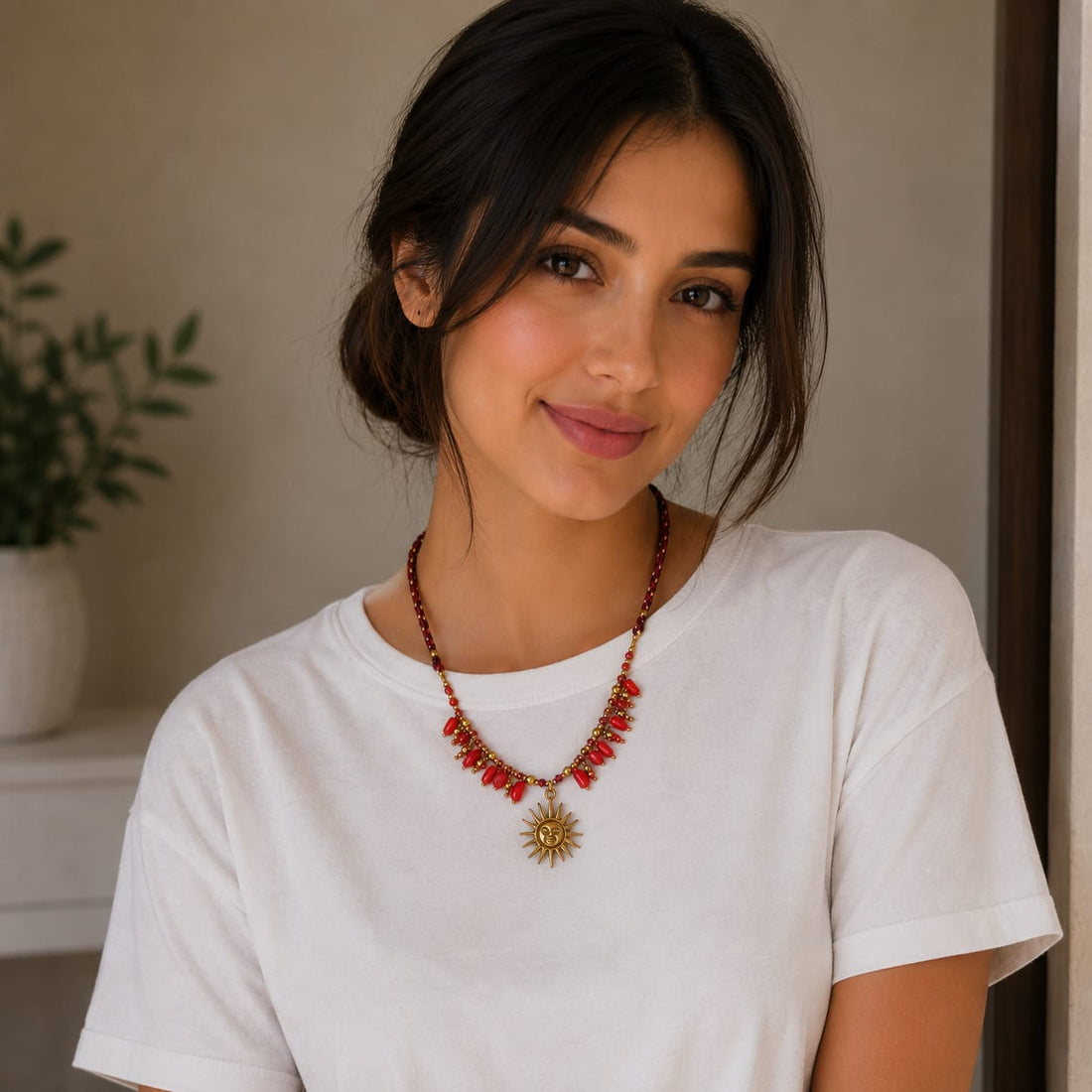 Solara Sun Coral Necklace