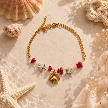 Crimson Starfish Anklet