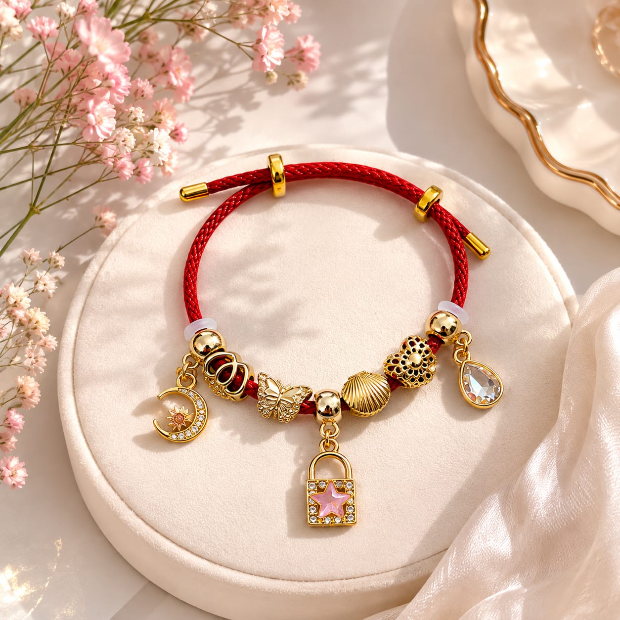 Ruby Charm Bracelet