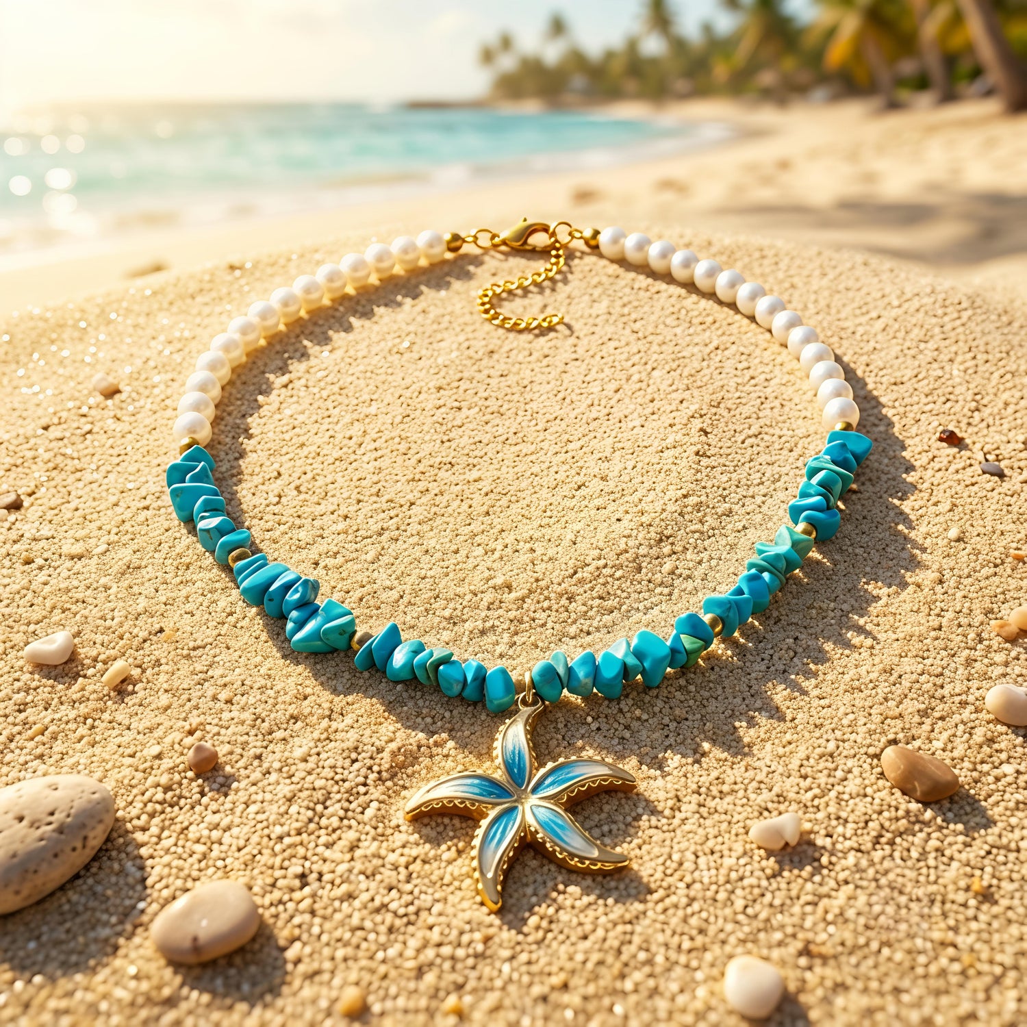 Ocean Pearl Starfish Necklace