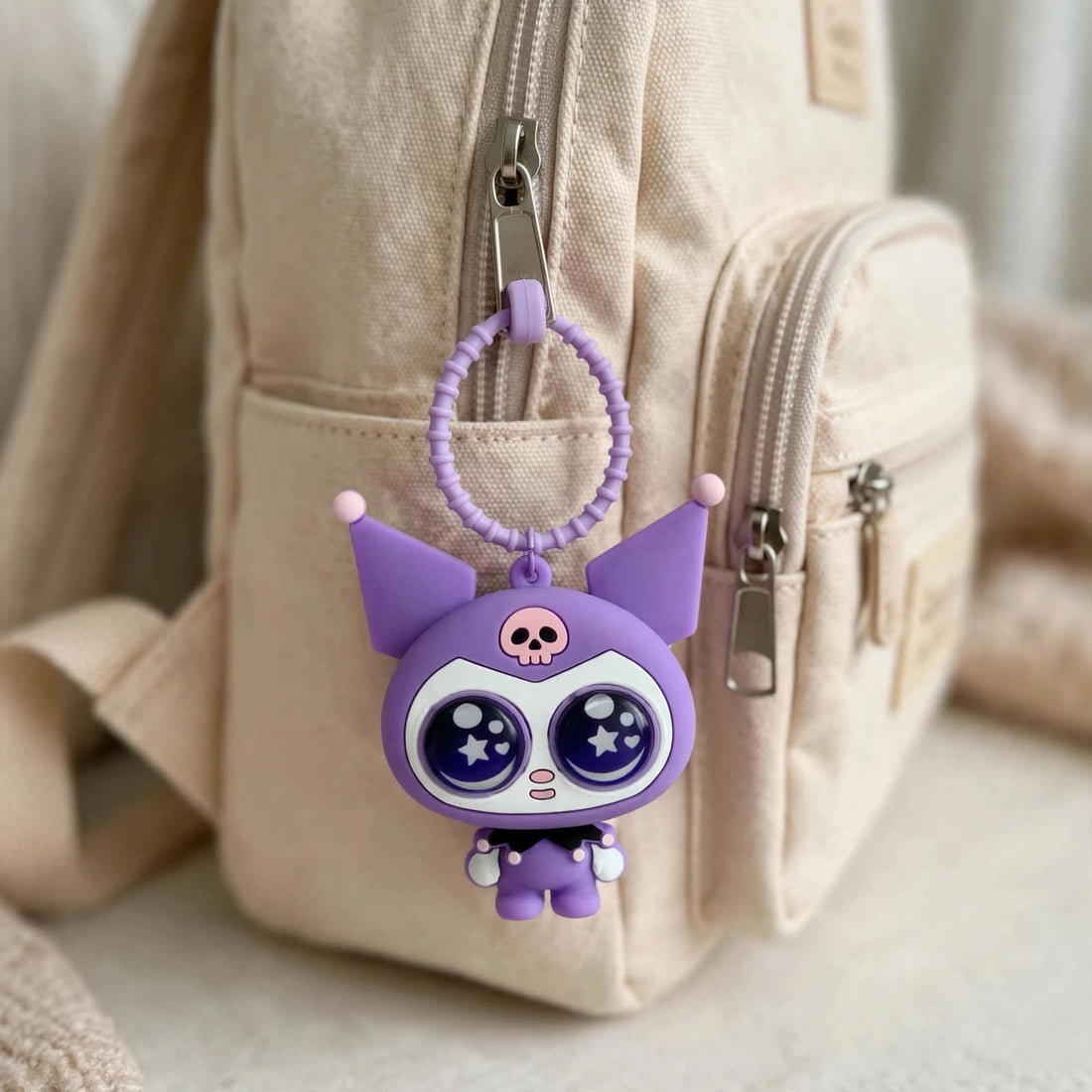 Kuromi Big Eye Purple bag Charm
