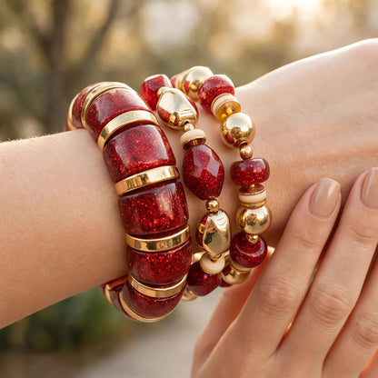 Ruby Glow Bangles Set