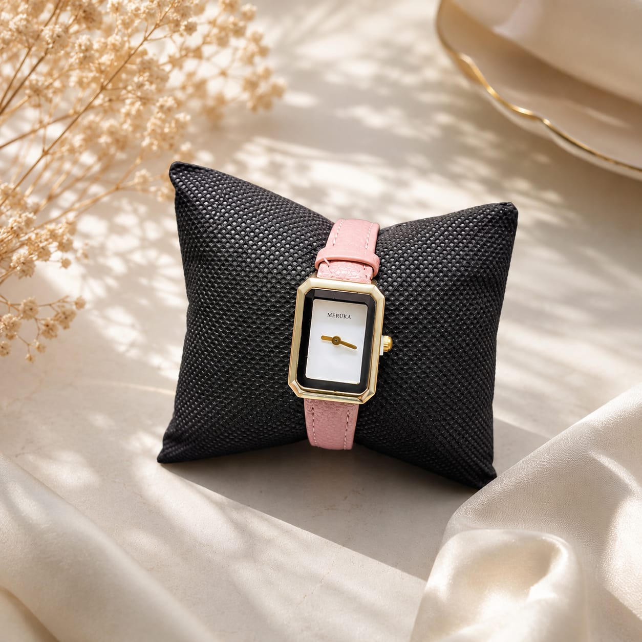 Blush Elegance Rectangle Watch