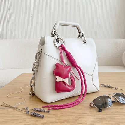 Fuchsia Kitty Bow Bag Charm