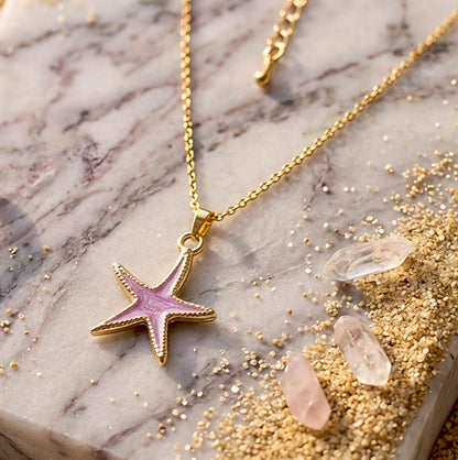 Lavender Starfish Necklace