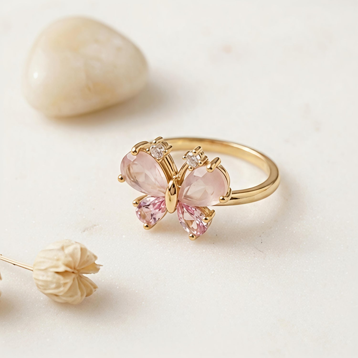 Pink Butterfly Ring
