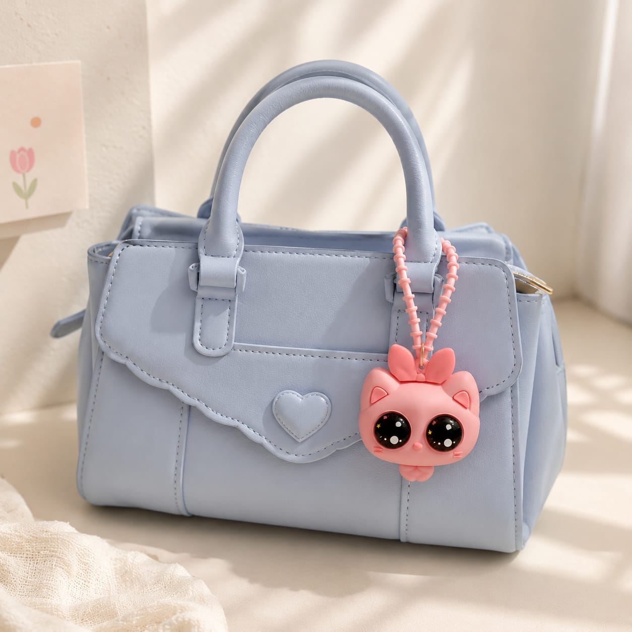 Sparkle Eyes Cat Bag Charm