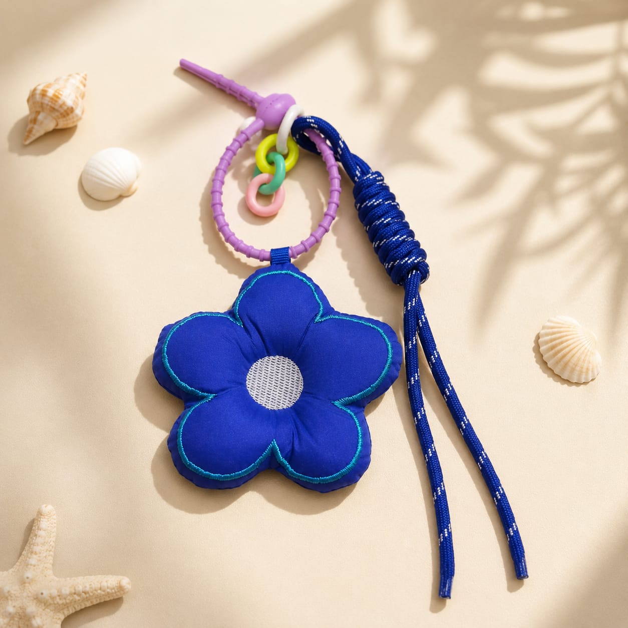Blue Puff Bloom Bag Charm