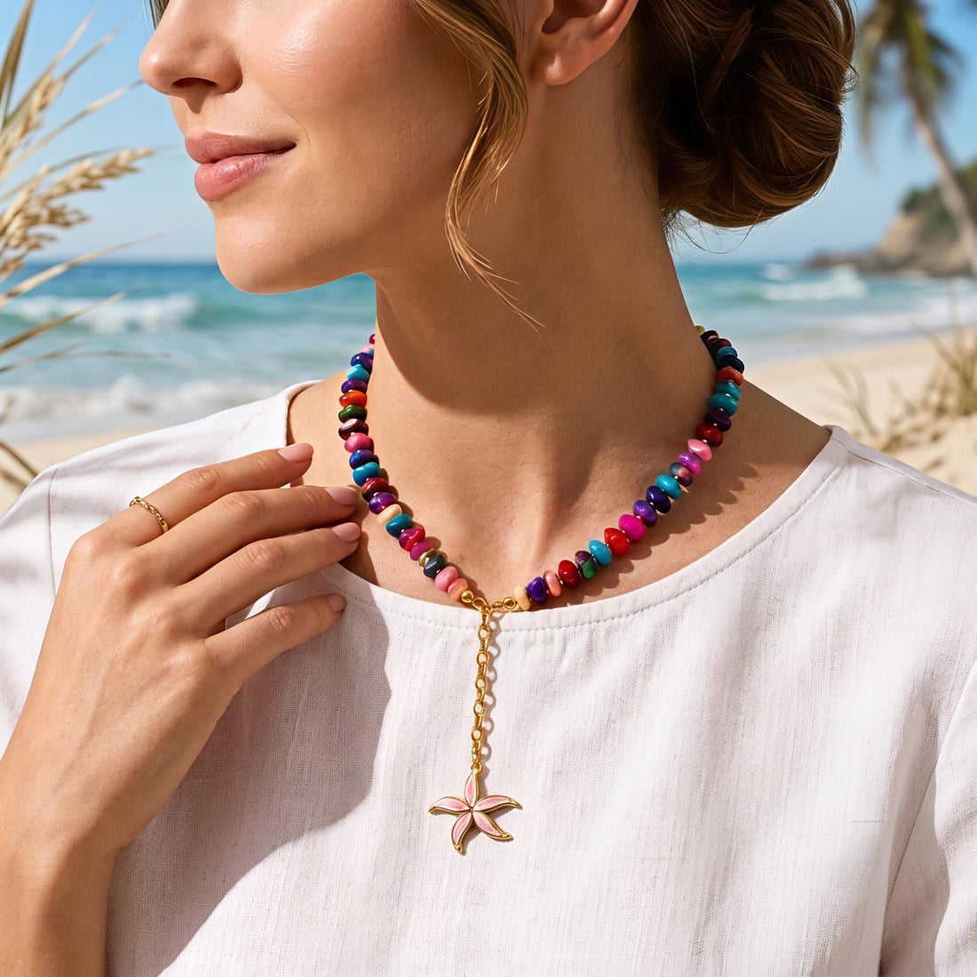 Tropical Starfish Drop Necklace