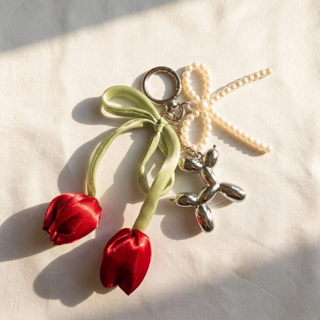 Ruby Bloom Bag Charm