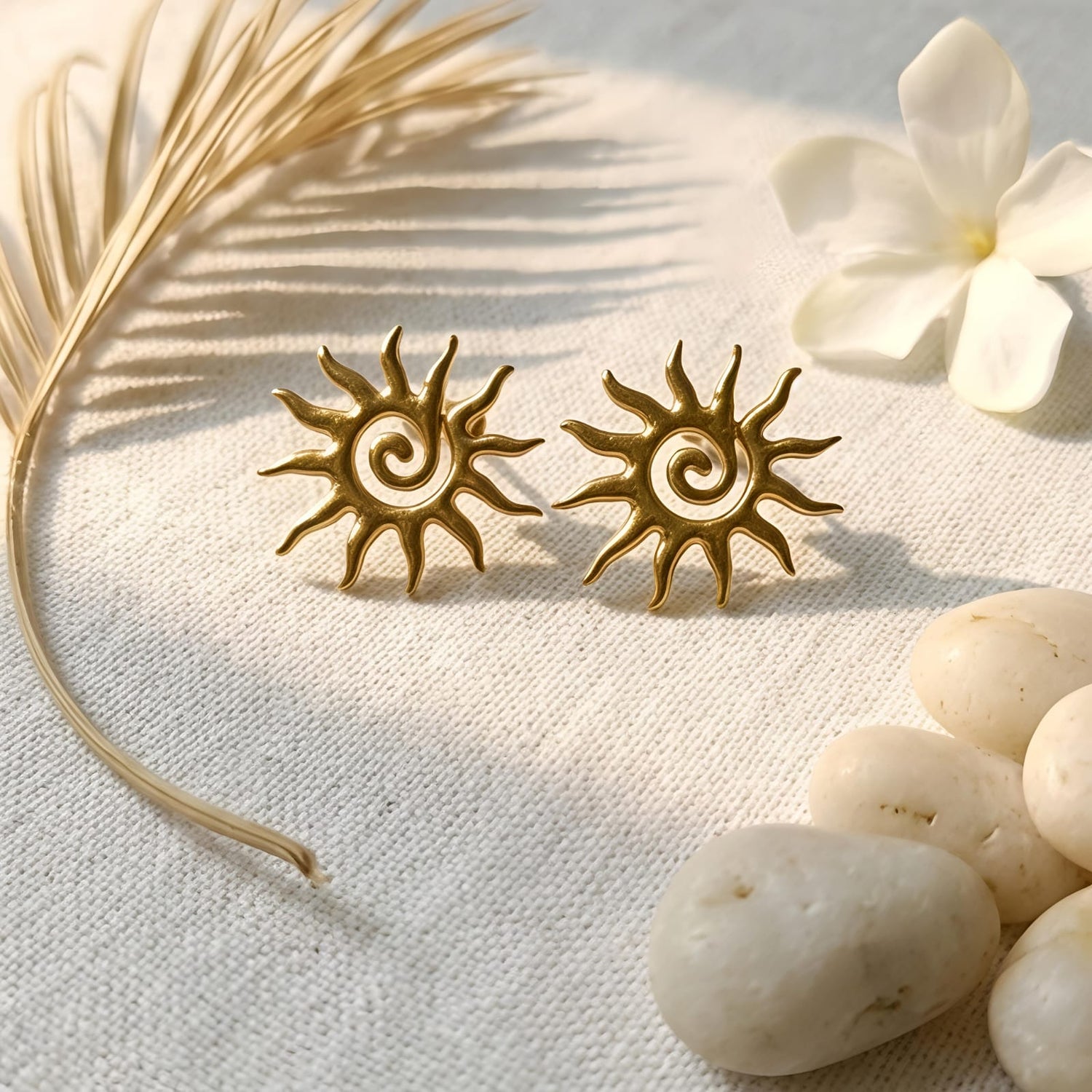 Sun Earrings Stainless Steel