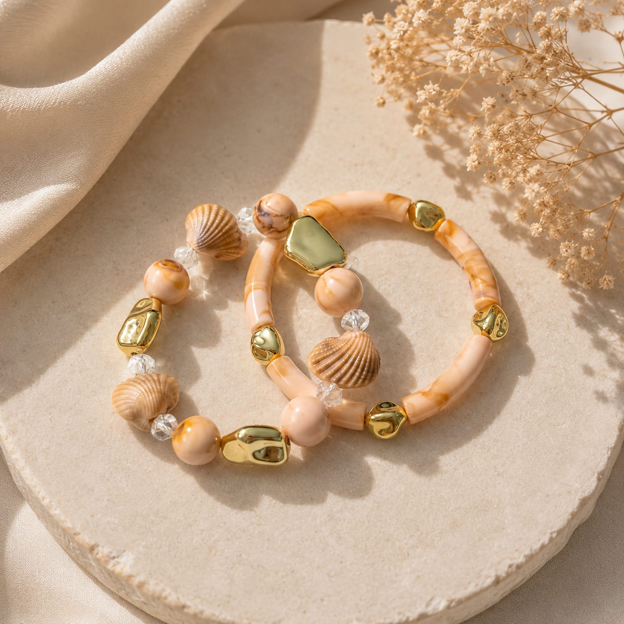 Blush Coastal Charm Bracelet Set