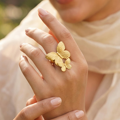 Double Butterfly Ring