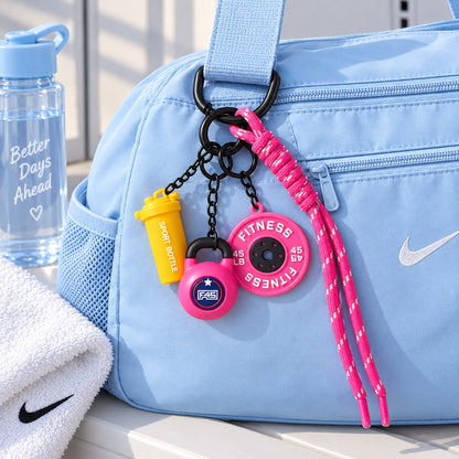 Gym Girl Era Bag Charm - Hot Pink Fitness Edition