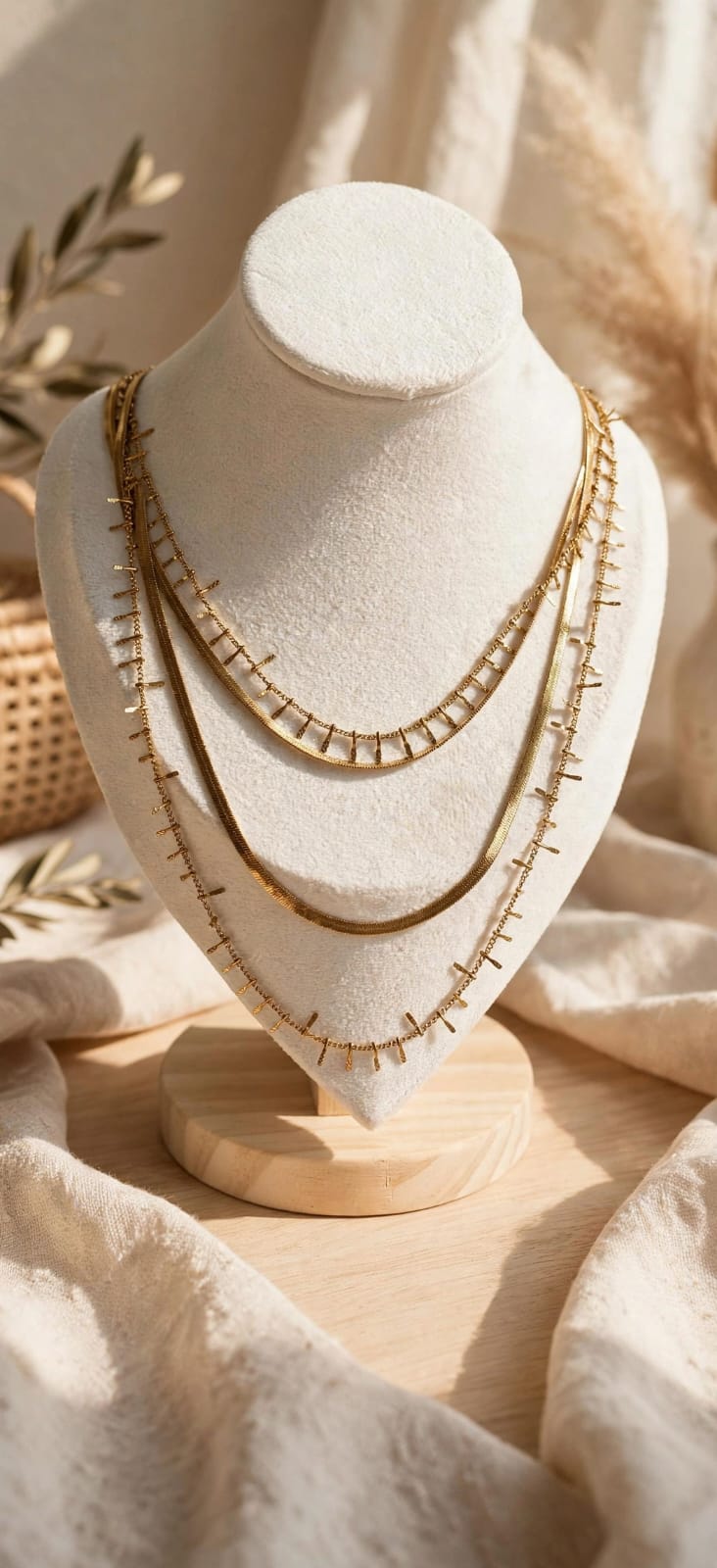 Golden Fringe Fourth Layered Necklace