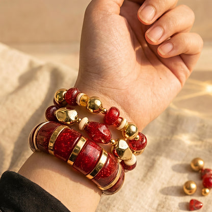 Ruby Glow Bangles Set