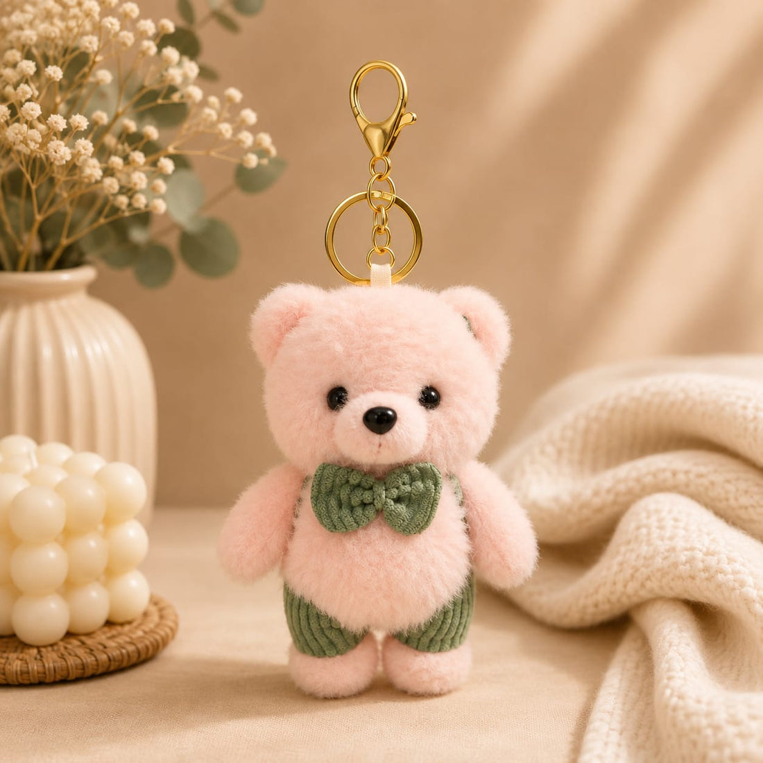 Pink Teddy Bear Bag Charm