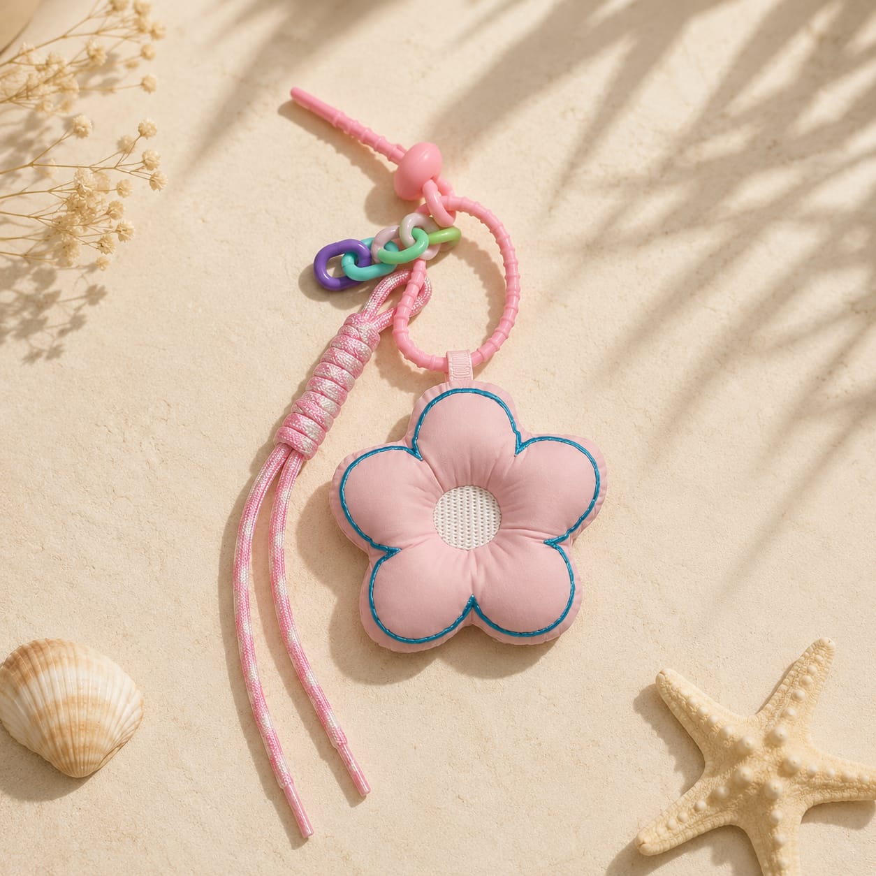 Pink Puff Bloom Bag Charm
