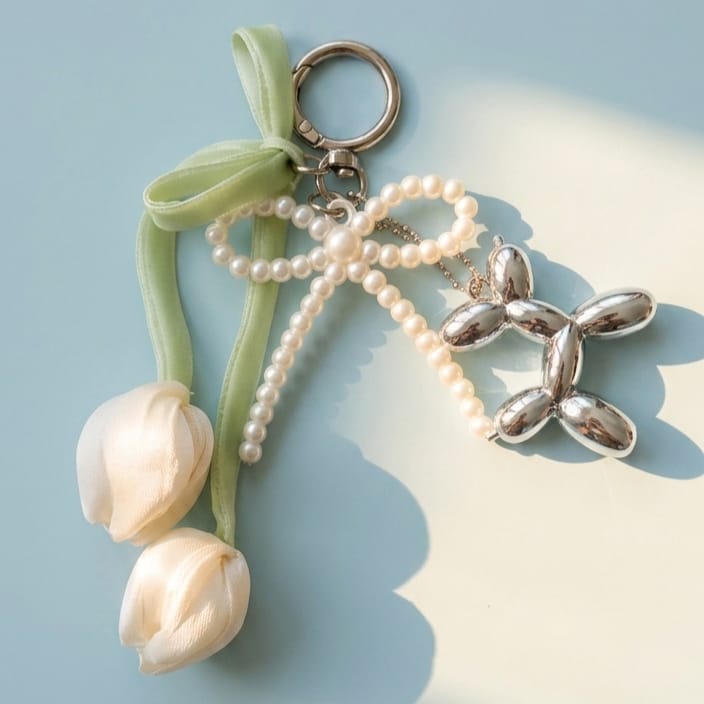 Pearl Bloom Bag Charm