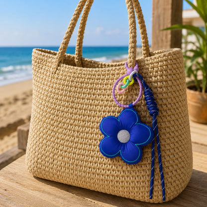 Blue Puff Bloom Bag Charm