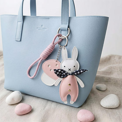 Pink Bunny &amp; Mushroom Bag Charm