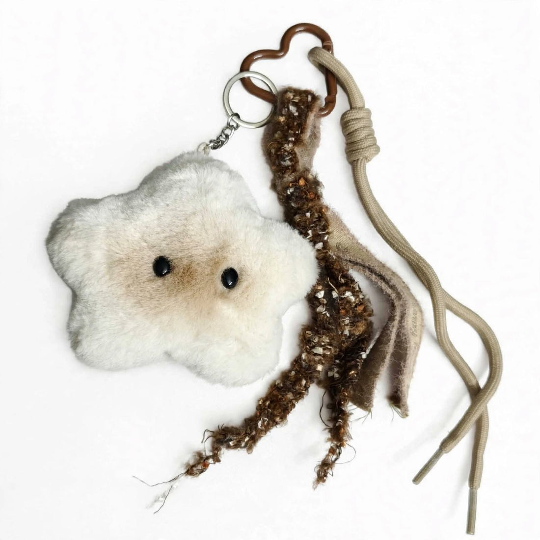 Cloudy Star Fluffy Bag Charm – Cozy Tassel Keychain