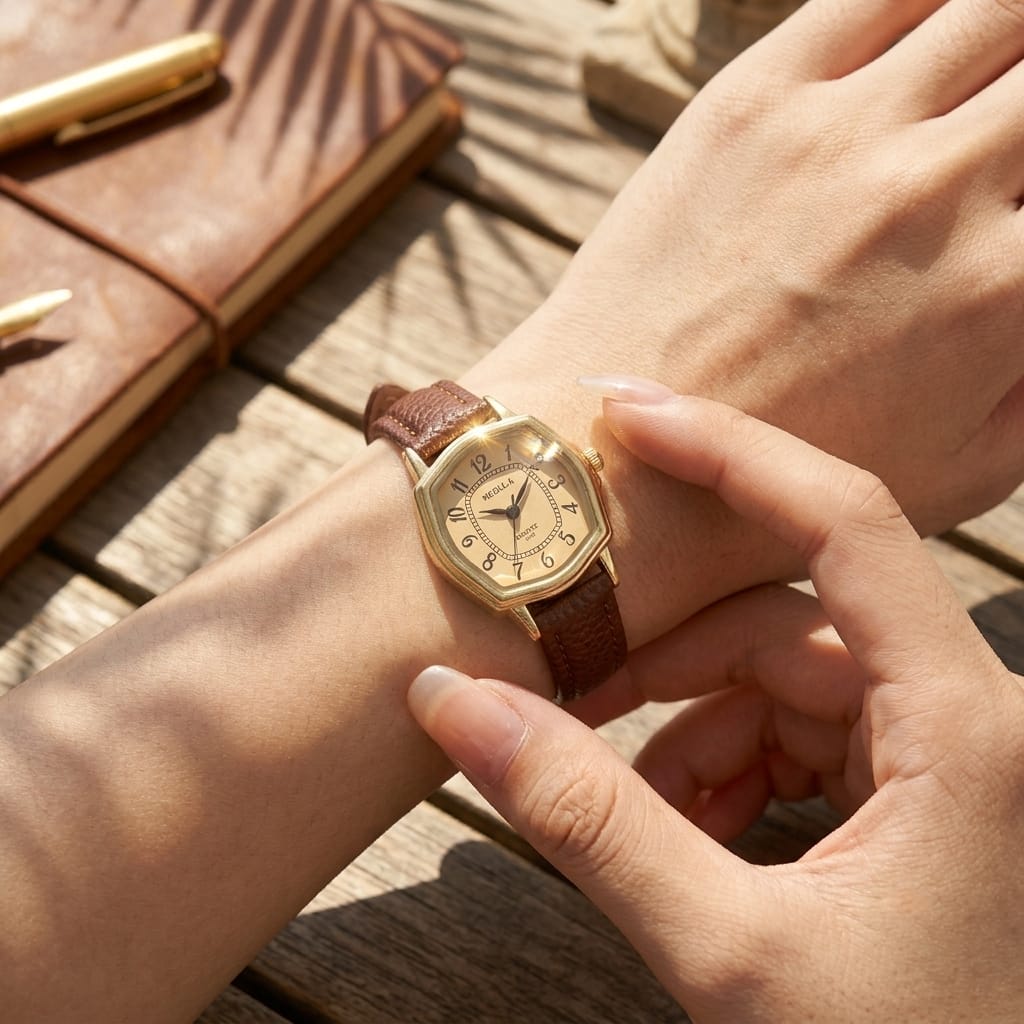 Vintage Mocha Leather Watch