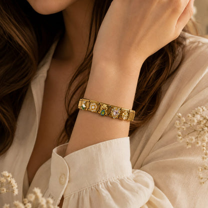 Italian Charm Bracelet – Golden Bloom Edition