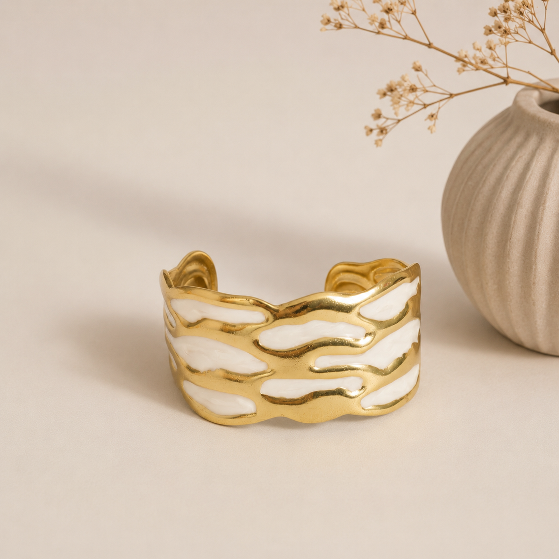 Ivory Wave Cuff Bracelet