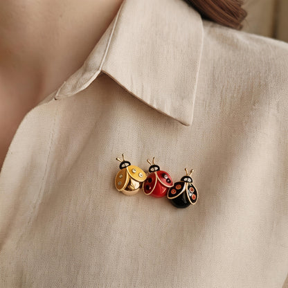 Triple Ladybug Brooch